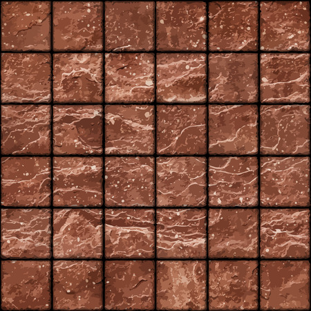 Seamless texture of dirty red stone tiles wall with spots. Eps8のイラスト素材