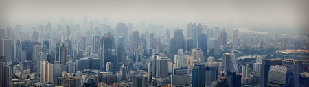 BANGKOK, THAILAND - CIRCA APR 2013: Modern city view of Bangkok. Cityscape.
