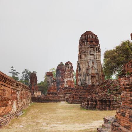 Ayutthaya temple ruins, Thailand. Ayutthaya historical parkの写真素材