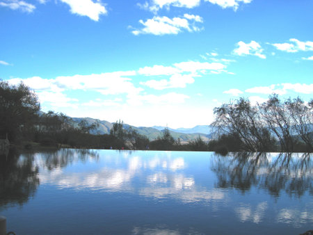 Lake and sky の写真素材