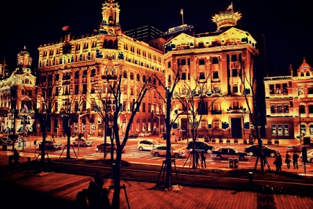 Night view of the Bundのeditorial素材