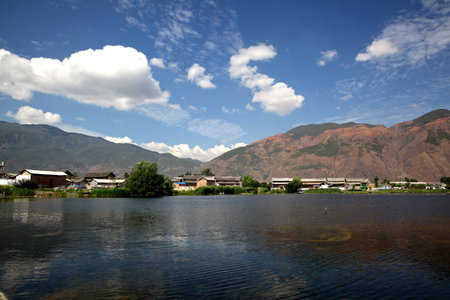 A river bend view taken from Tibet in Chinaの写真素材