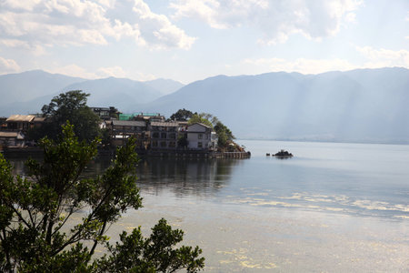 A river bend view taken from Tibet in Chinaの写真素材
