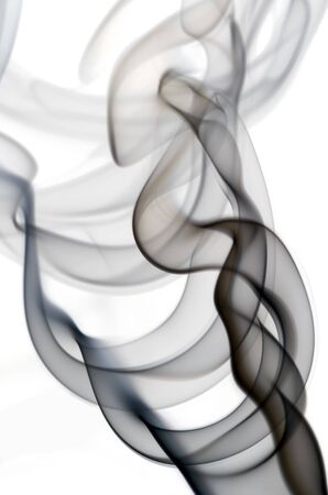 A plum of smoke isolated on whiteの写真素材