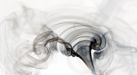 Close up of Smoke isolated on whiteの写真素材