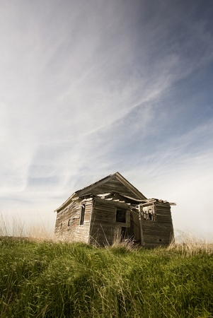 An old abondoned house on the South Dakota Prairieの写真素材