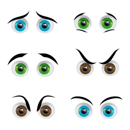 The vector image of eyes with different expressionのイラスト素材