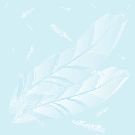 Blue background with the image of feathersのイラスト素材