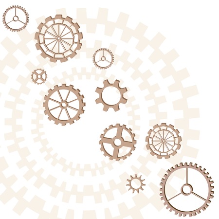 Set of gears of the different form on white backgroundのイラスト素材