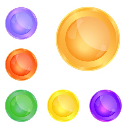 Smooth glass web buttons of different colourのイラスト素材