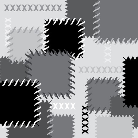 background with patches. Illustration in black and white.のイラスト素材