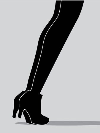 Two women legs in the fall shoes. illustrationのイラスト素材