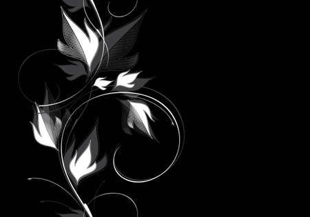 Seamless floral pattern. The element of design on a black backgroundのイラスト素材
