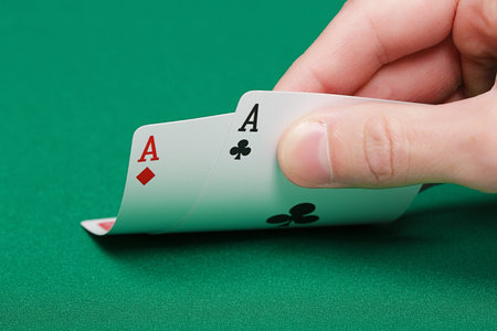 two aces on the green game table