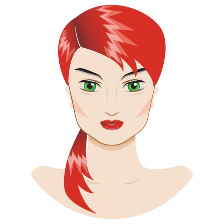 Portrait of a beautiful girl with a red hairのイラスト素材
