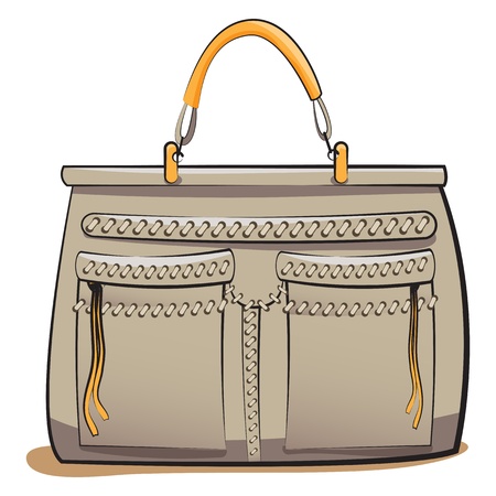 gray ladies handbag. Illustration. female accessoryのイラスト素材