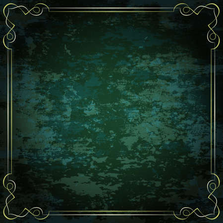 Vector vintage frame on a green background oldのイラスト素材