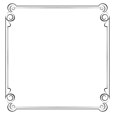 Vintage multilayer vertical vector frame with swirlsのイラスト素材