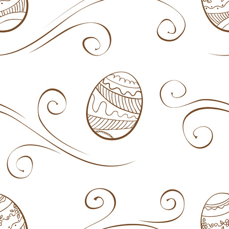 Vector illustration. Seamless easter background with eggsのイラスト素材