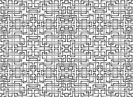 Vector seamless ornament. Horizontal background of interlacing bandsのイラスト素材