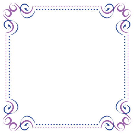 Multilayer vector violet blue elegant square frameのイラスト素材