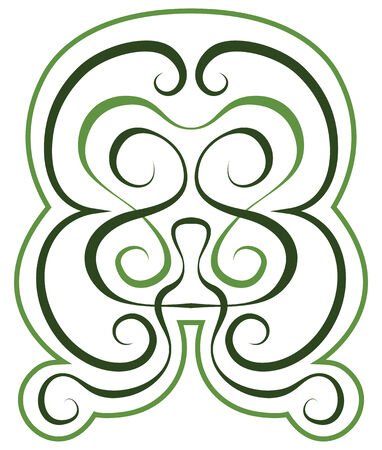 Vector pattern. green tint ornament on a white background. tattoo styleのイラスト素材