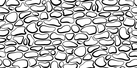 Vector drawing. Seamless stone wall. monochrome patternのイラスト素材