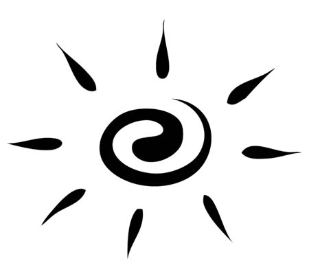 Vector graphics. Sketch. sun on a white background. iconのイラスト素材