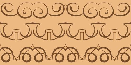 Vector curbs. Seamless pattern on brown backgroundのイラスト素材