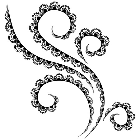 Vector black lace pattern on a white backgroundのイラスト素材