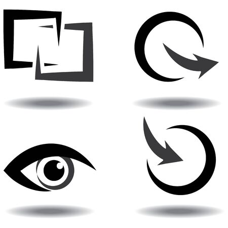 icon set for download and upload, viewのイラスト素材