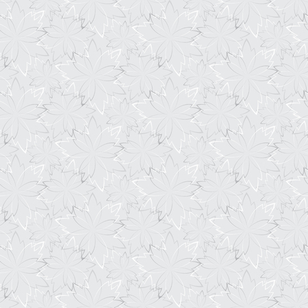 Grey seamless wallpaper with floral pattern chaoticのイラスト素材