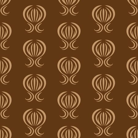 Vector wallpaper with a repeating pattern on a brown backgroundのイラスト素材