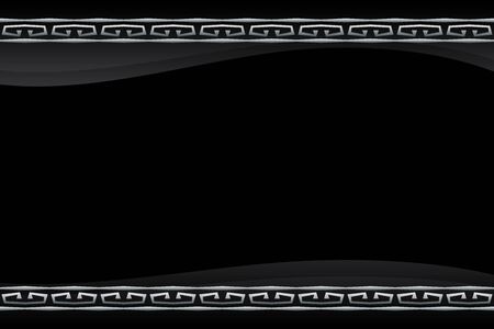 vector black frame with silver pattern ornateのイラスト素材