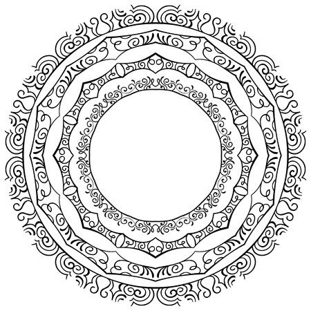 Vector set of round elegant frames on a white backgroundのイラスト素材