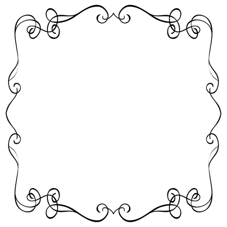 Ornate vector frame on white background. Hand drawingのイラスト素材