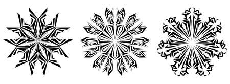 original vector decorative snowflake on a white background. setのイラスト素材