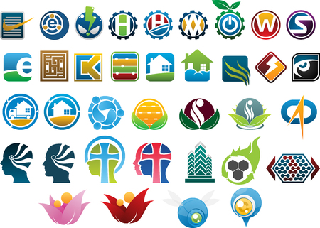 icon set on white background, vector illustration.のイラスト素材