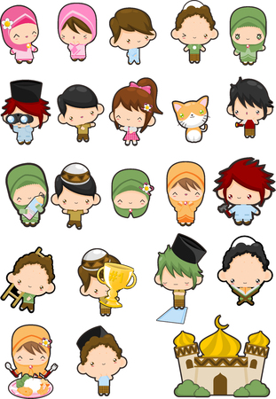 Islamic Cartoon Charactersのイラスト素材