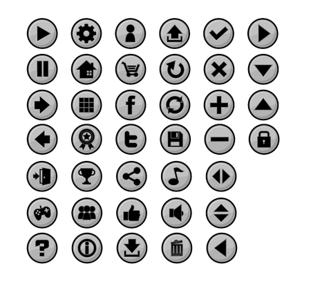 Video Game Button in Grey Colorのイラスト素材