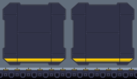 Space hangar parallax scrolling video game backgroundのイラスト素材