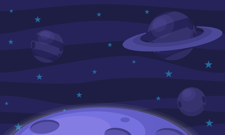 Space and planets image illustration for video game backgroundのイラスト素材
