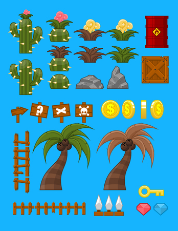 desert game objectsのイラスト素材
