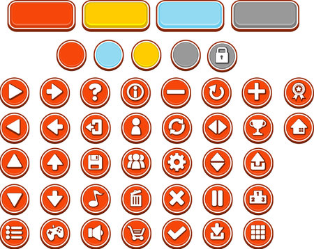 casual circle game button packのイラスト素材