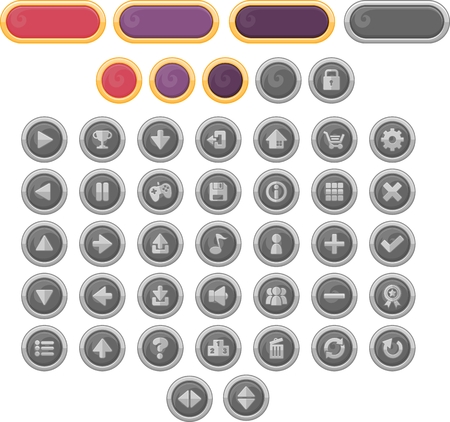 halloween game button packのイラスト素材
