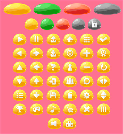 jelly game button packのイラスト素材