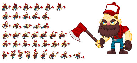Animated redneck game character spritesのイラスト素材
