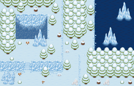 Winter Christmas Top Down Tilesetのイラスト素材