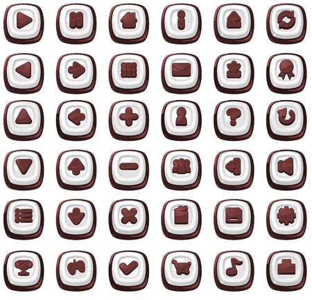 Chocolate Candy Game Buttonのイラスト素材