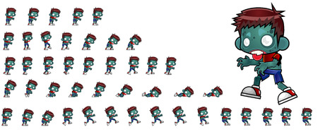 Zombie Boy Game Spritesのイラスト素材